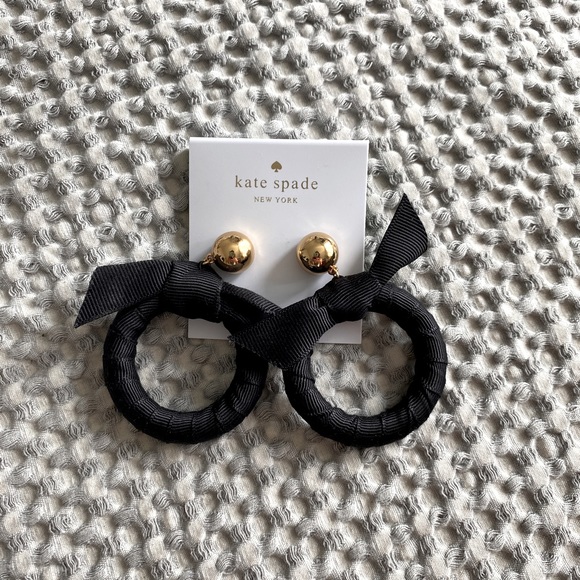 kate spade Jewelry - NWT Kate Spade Ribbon Bow Hoop Earrings